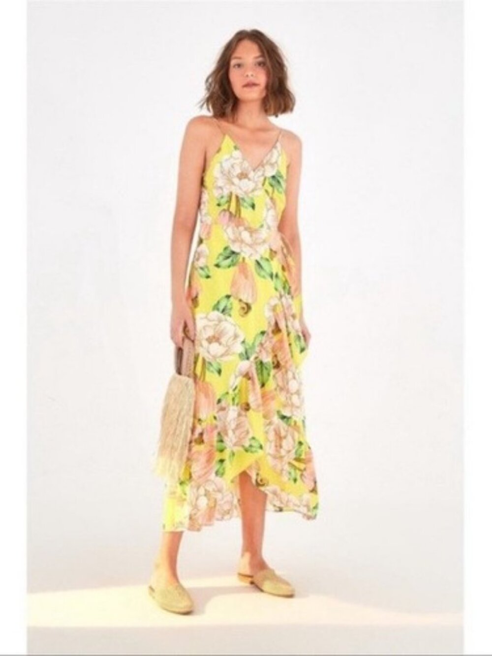 NWT Anthropologie Farm Rio Neoma Floral Wrap Dress L